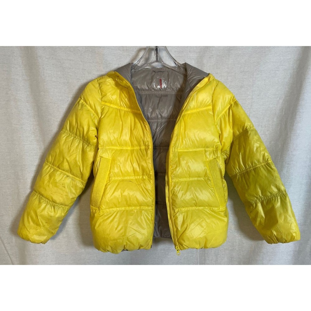Jordan Puffer Girl's Quilted Yellow Winter Jacket Size 8 Down Feather Filling